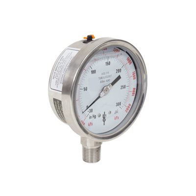 Gauge LIQ SS 0-300 PSI 4" Dial 1 / 4 BM Gauge LIQ SS 0-300 PSI 4" Dial 1 / 4 BM
